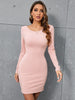 Open Back Slim Long Sleeve Dress