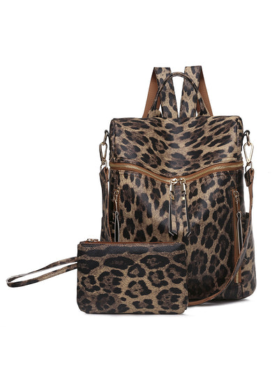 Women PU Retro Backpack Girl