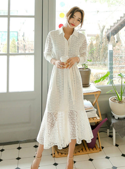 Bandage Elegant Mermaid Female Dress Full Sleeve