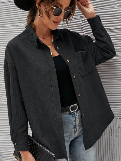 Fashion Loose Lapel Pocket Shirt