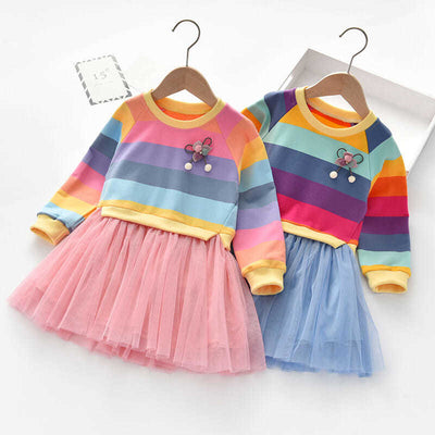 Rainbow Gauze Princess Dress