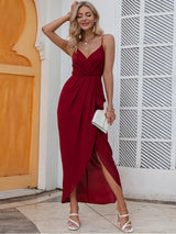 Fashion Solid Color Suspender Dress