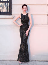 Sequined Mermaid Long Prom Dress