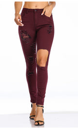 Women Sexy Holes Pant Jeans