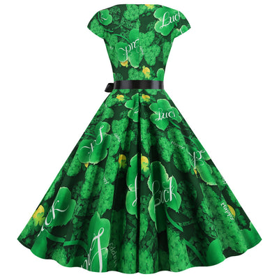 Round Neck Four-leaf Clover Dress