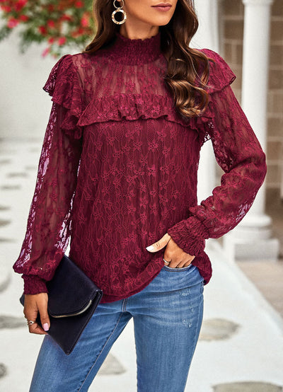 Lace Shirt Long Sleeve Top