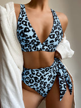 Deep V-neck Leopard Bikini