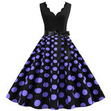 Sleeveless V-neck Wave Print Dress