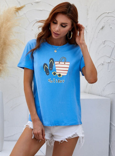 Cartoon Round Neck Top T-Shirt