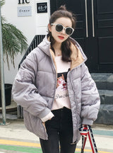 Full Zipper Solid Fashion Cotton Cotton-padded Jacket 