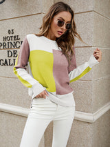 Pullover Stitching Contrast Sweater