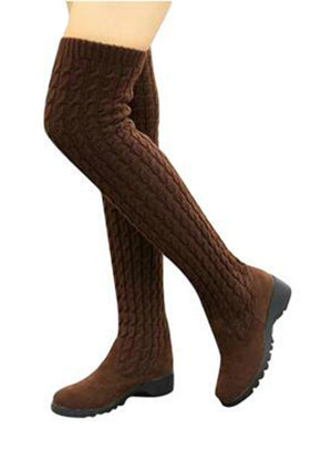 Knee High Boots Elastic Slim Warm Long Thigh