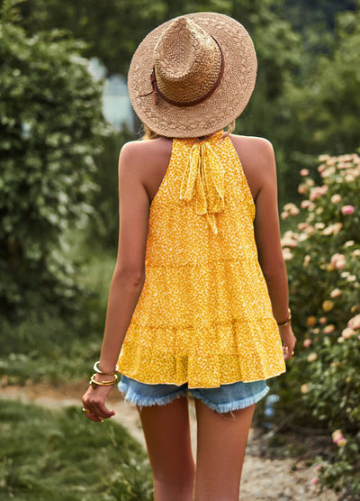 Casual Print Halter Top