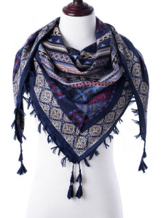 Ethnic Scarves Female Tassel Scarf Printed Wraps