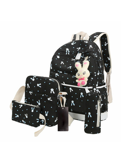 4Pcs/Sets Women Backpacks Teenage Girls Students