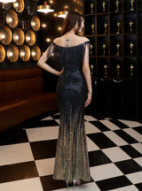 Crystal Sequined Fishtail Gown