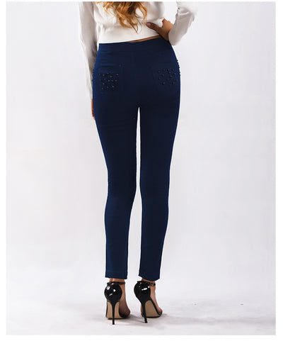 Bead Candy Elastic Slim Pants