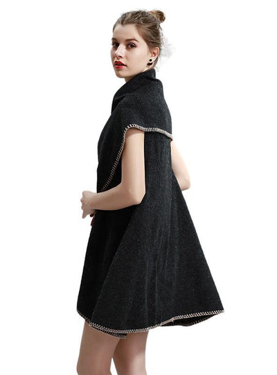 Long Knitted Cardigan Coat Double Lapel Shawl