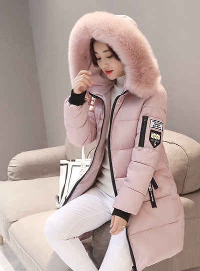 Parka Women Winter Coats Long Cotton Casual Fur 