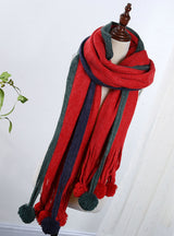 Cashmere Scarf Female Wool Ball Knitted Scarf