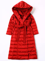 White Duck Down Stitching Hooded Down Jacket