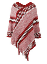 Fringe Knit Sweater Shawl Cloak