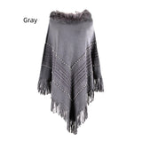 Fringe Collar Beaded Shawl Cloak