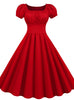 Short-sleeved Square Collar Big Swing Dress
