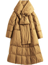 Small Necktie Scarf Down Jacket