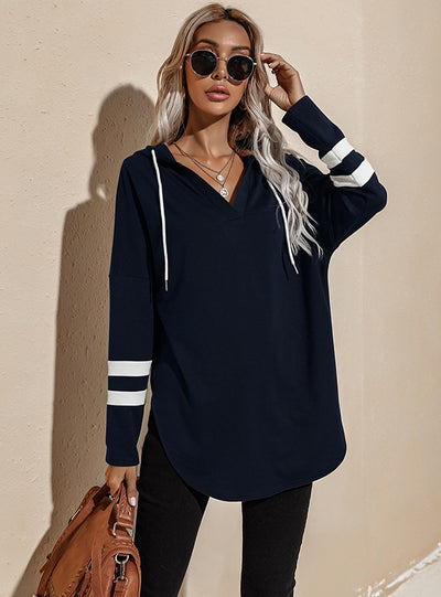 Women Long Sleeve Hooded Loose Top