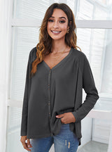 V-neck Casual Loose Knit Cardigan