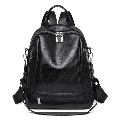 PU Outdoor Travel Soft Leather Retro Backpack