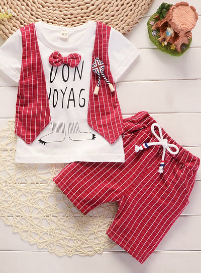 Kids Bowknot T-Shirt Shorts 2pcs/Sets Toddler 