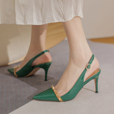 Pointed Sandal Stiletto Rivet Shoes