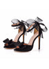 Mesh Bow Fishmouth High-heeled Sandals