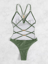 Hollow One-piece Backless Bikini