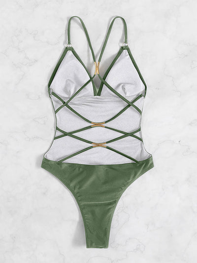 Hollow One-piece Backless Bikini