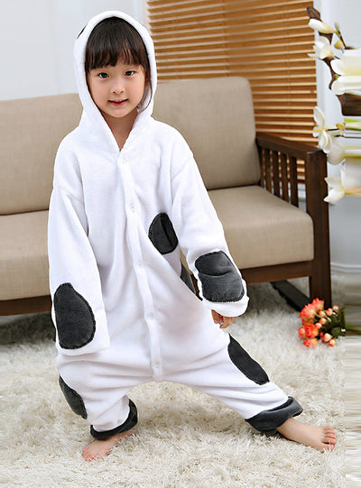 Children's Pajamas Cartoon Big White Animals Conjoined Flannel