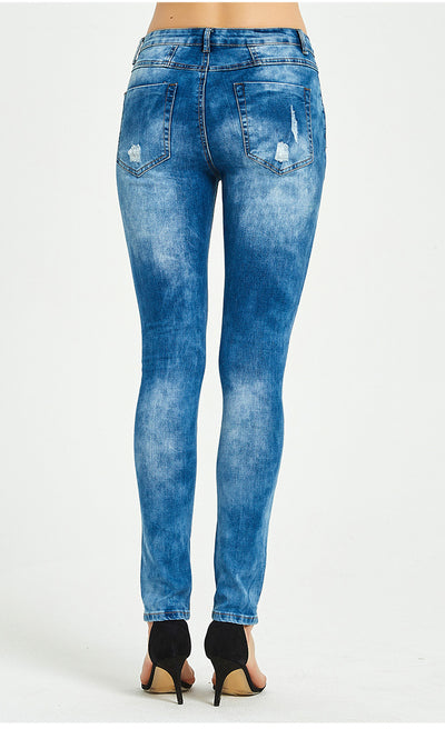 Women Stretch holes Jeans Pant