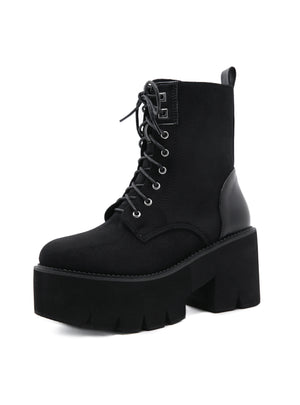 Side Zipper Thick-soled Suede Boots Shoes