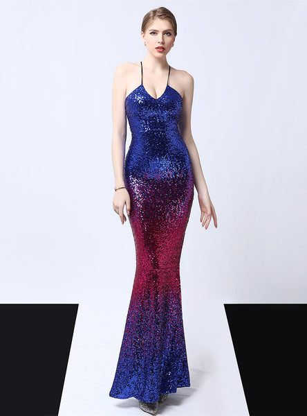 Party Slim Sequined Evening Dress