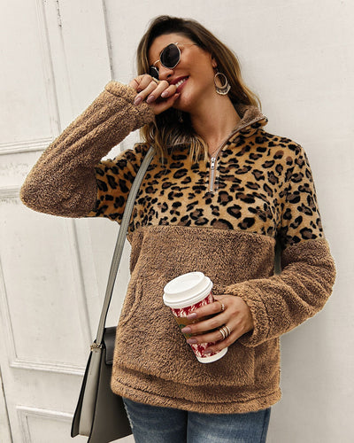 Women Long Sleeve Sweater Leopard Top