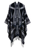 India Nepal Geometric Tassel Split Long Cloak