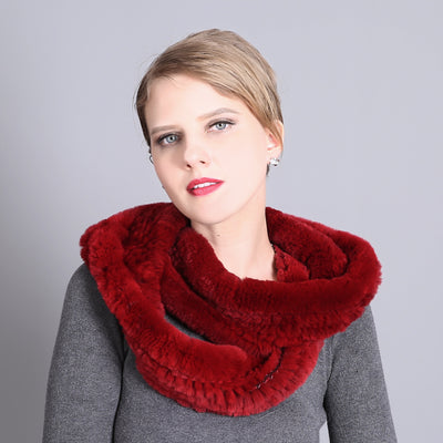 Rex Fur Hat Scarf Integrated Hat Scarf Dual-purpose