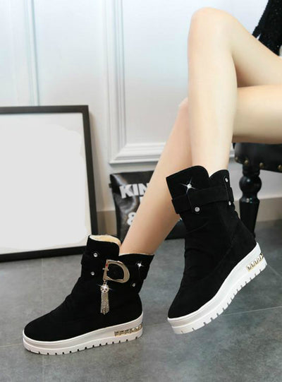 Women's Boots Plus Velvet Swing Shoes Snow Platform 