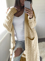Womens Pockets Sweater Long Warm Sweater Cardigan Coat