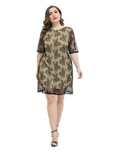 Ladies Elegant Lace Short Sleeve Dress