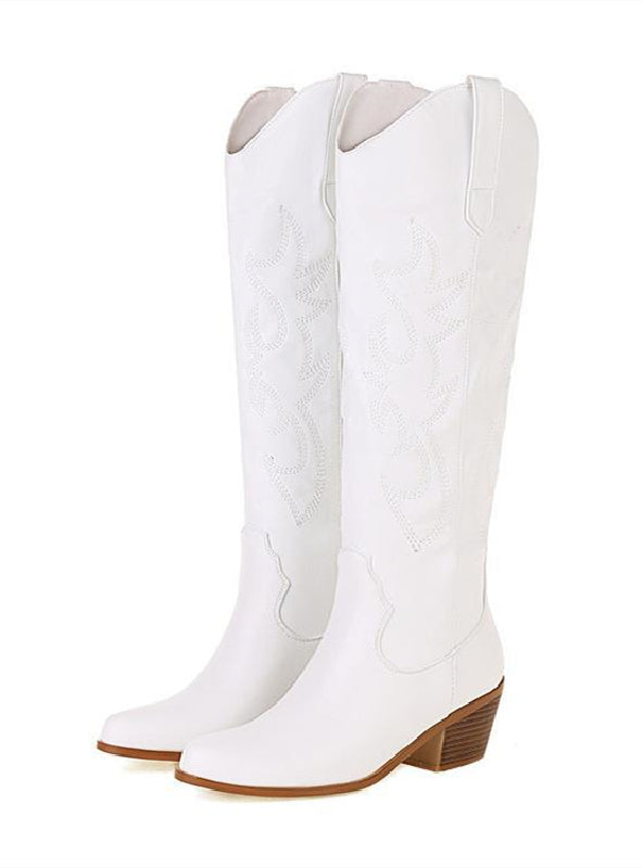 V High-heeled Pointed Riding Boots