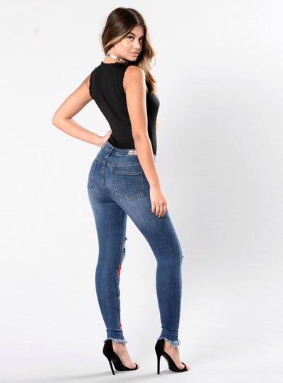 Stretch Pencil Female Bottom Elastic Denim 
