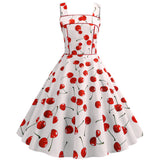 Cherry Print Straps Vintage Dress